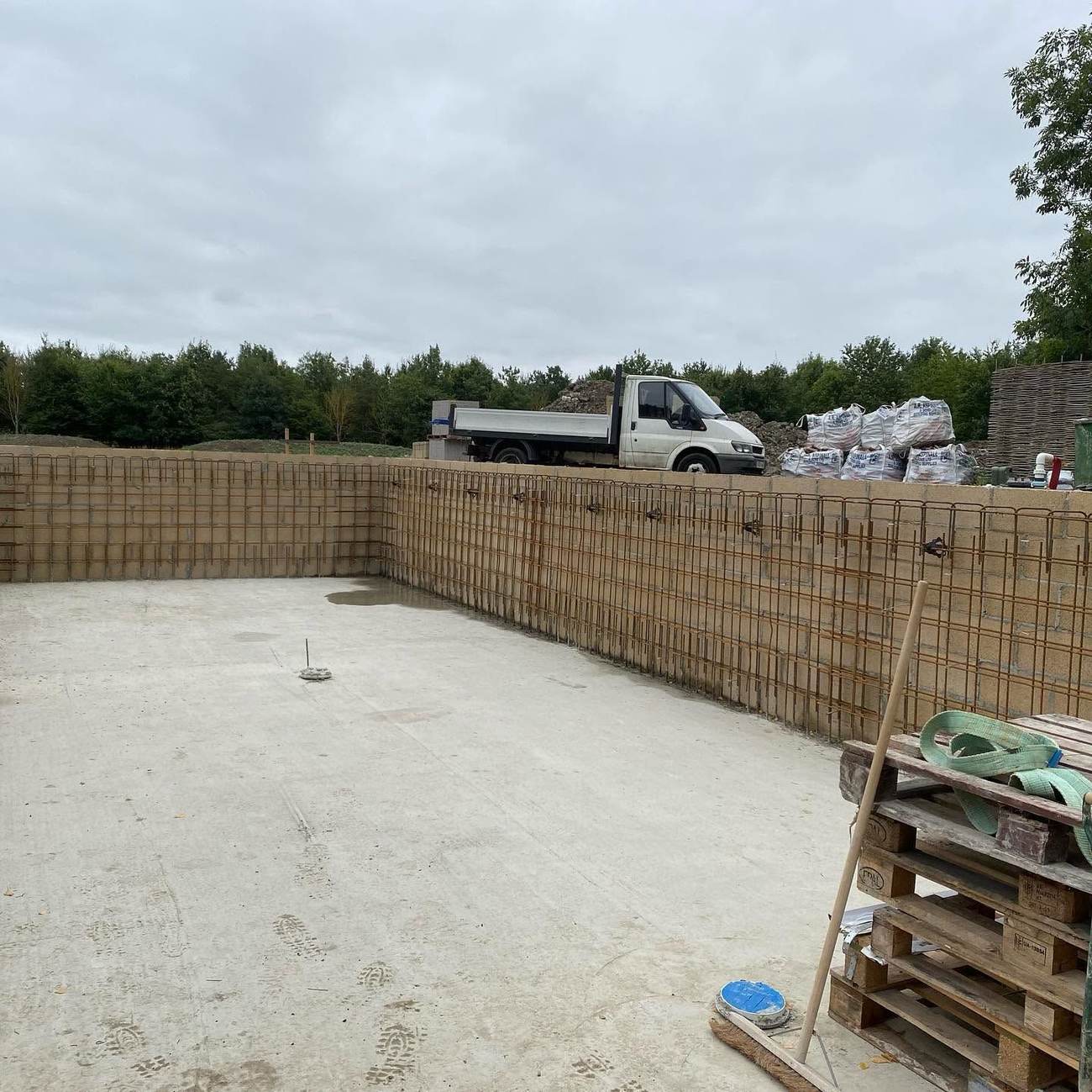 Swimming pool shell ahead of finishing